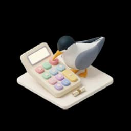 The Transita tern tapping a calculator's keys.