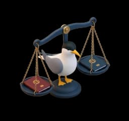 The Transita tern balanced between two books on a scale.