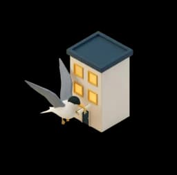 The Transita tern beside an office building.